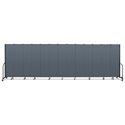 Screenflex® Portable Room Divider, 24 ft 1" x 0.75" x 7 ft 4", Vinyl/Fiberglass/Steel, Blue