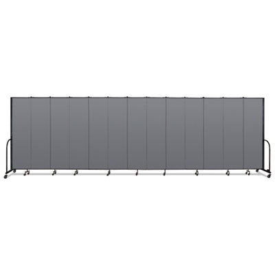 Screenflex® Portable Room Divider, 24 ft 1" x 0.75" x 7 ft 4", Vinyl/Fiberglass/Steel, Gray