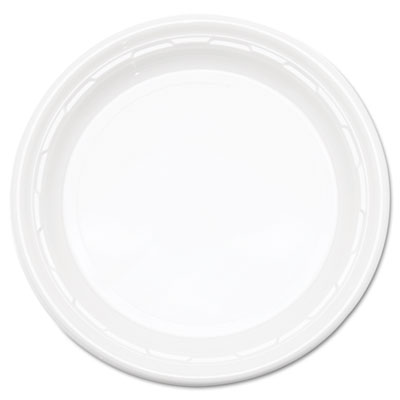 Famous Service Plastic Impact Dinnerware, Plate, 9", White, 125/