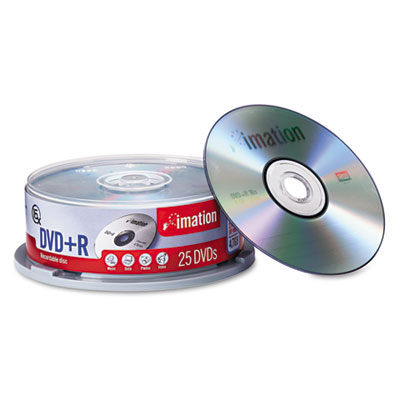 DVD+R Discs, 4.7GB, 16x, Spindle, Silver, 25/Pack