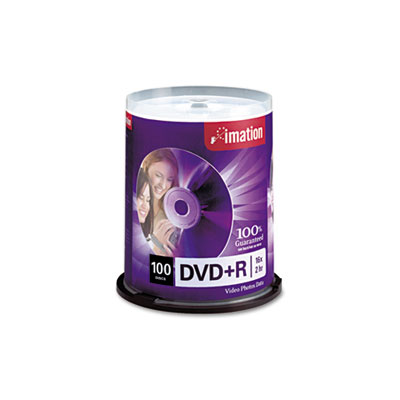 DVD+R Discs, 4.7GB, 16x, Spindle, Silver, 100/Pack