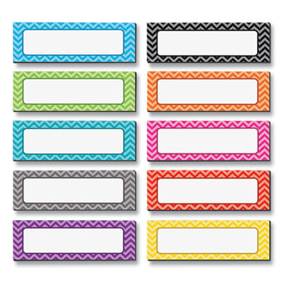 Chevron+Labels+Magnetic+Accents+10+Assorted+Colors+4.75%22+x+1.5%22+20%2fPack+TCR77204