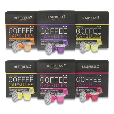 Bestpresso BST06104 Nespresso Pods Coffee Variety Pack, 120/Carton (BPS2091786)