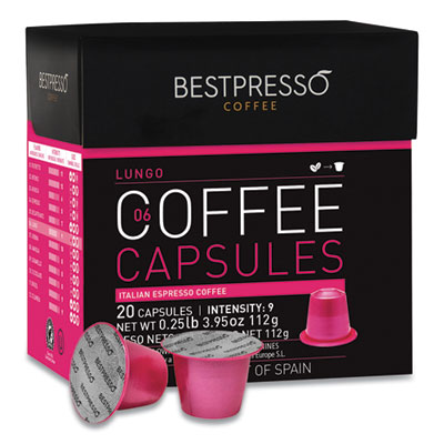 Bestpresso BST10425 Nespresso Lungo Italian Espresso Pods, Intensity: 9, 20/Box (BPS2092399)