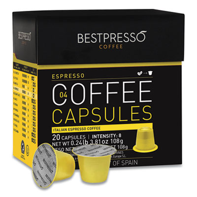 Bestpresso BST10416 Nespresso Italian Espresso Pods, Intensity: 8, 20/Box (BPS2092401)
