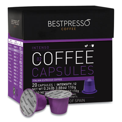 Bestpresso BST10413 Nespresso Intenso Italian Espresso Pods, Intensity: 12, 20/Box (BPS2092684)
