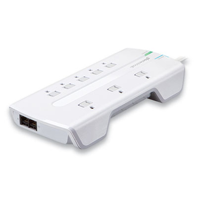 360 Electrical 360331-5CA4ES Visionary Surge Protector, 8 AC Outlets, 6 ft Cord, 3150 J, White (TSZ24285924)