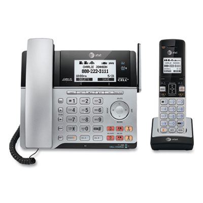 Vtech+Connect+to+Cell+TL86103+Two-Line+Corded+Cordless+Phone+Black%2fSilver