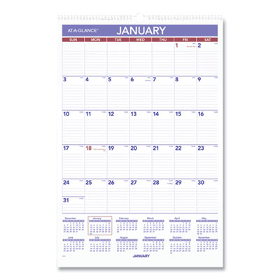 Monthly Wall Calendar with Ruled Daily Blocks, 15.5 x 22.75, White Sheets, 12-Month (Jan to Dec): 2023