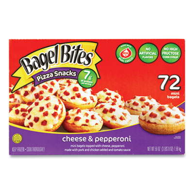 Bagel Bites 503400 Cheese and Pepperoni Pizza Snacks, 56 oz Box, 72 Bites/Box, Free Delivery in 1-4 Business Days (GRR90300002)
