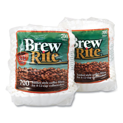 Brew Rite 02129 Basket Coffee Filters, 8-12 Cups, 700/Bag, 2 Bags/Pack, Free Delivery in 1-4 Business Days (GRR90000152)