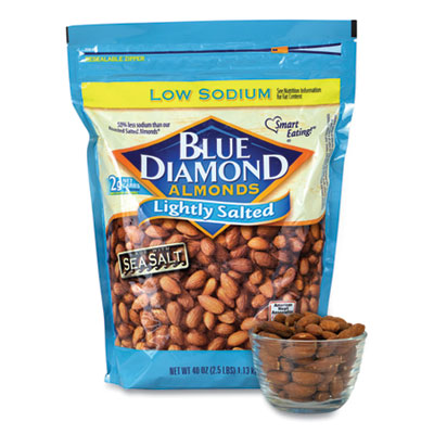 Blue Diamond 0 Low Sodium Lightly Salted Almonds, 10 oz Bag, Free Delivery in 1-4 Business Days (GRR90000170)