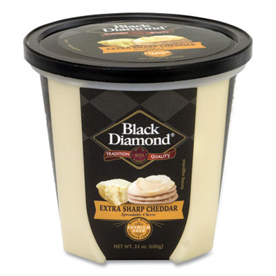 Black Diamond 250 Extra Sharp White Cheddar Cheese Spread, 24 oz Tub, Free Delivery in 1-4 Business Days (GRR90200077)