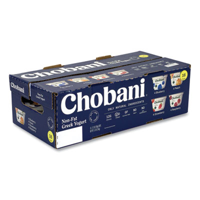 Chobani 11534 Greek Yogurt Variety Pack, Assorted Flavors, 5.3 oz Cup, 16 Cups/Box, Free Delivery in 1-4 Business Days (GRR90200001)