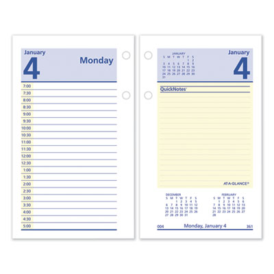 QuickNotes Desk Calendar Refill, 3.5 x 6, White Sheets, 2023