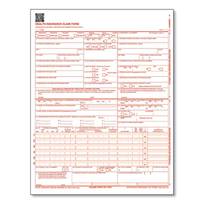 ComplyRight CMS12LC250 CMS-1500 Health Insurance Claim Forms, One-Part, 8.5 x 11, 250 Forms (TFP953639)