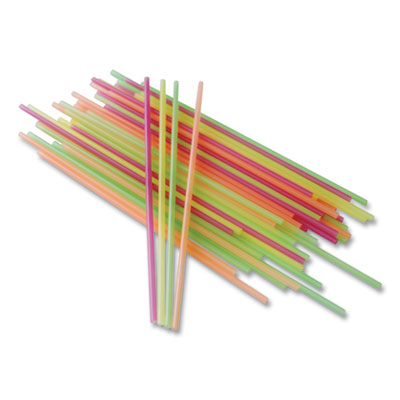 Berkley Square 1241202 Neon Sip Sticks, 5.5", Assorted, 1,000/Pack (BSQ778661)