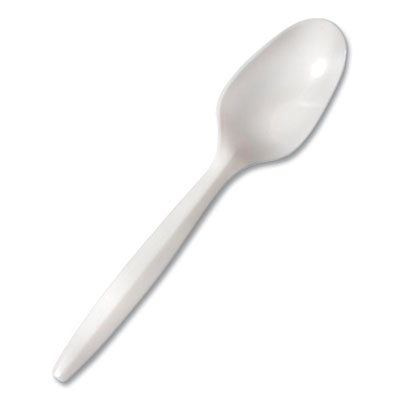 Berkley Square 1013000 Mediumweight Polypropylene Cutlery, Spoon, White, 1,000/Carton (BSQ901098)