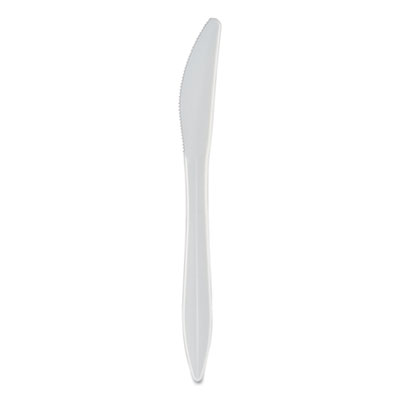 Berkley Square 1011000 Mediumweight Polypropylene Cutlery, Knife, White, 1,000/Carton (BSQ901114)