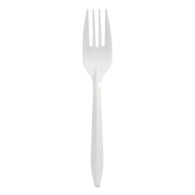 Berkley Square 1012000 Mediumweight Polypropylene Cutlery, Fork, White, 1,000/Carton (BSQ901124)