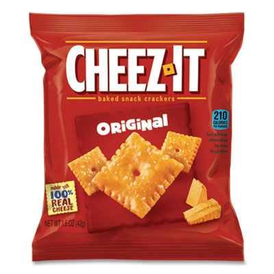 Cheez-It SUB12261 Baked Snack Crackers, 1.5 oz Bag, 60/Carton (KEB415247)