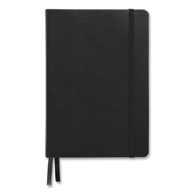 TRU RED™ Flexible-Cover Business Journal Flexible-Cover Business Journal with Elastic Closure, 1-Subject, Quadrille Rule (5 sq/in), Black Cover, (128) 8 x 5.5 Sheets