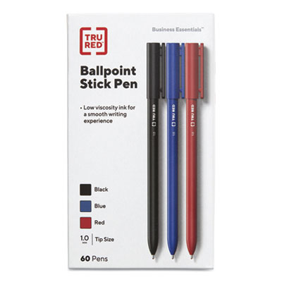 Ballpoint+Pen+Stick+Medium+1+mm+Assorted+Ink+and+Barrel+Colors+60%2fPack+TR54994CC