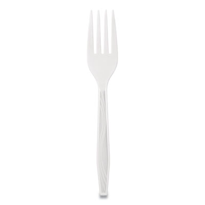 Berkley Square 1072010 Elegant Dinnerware Heavyweight Cutlery, Polystyrene, Fork, White, 500/Box (BSQ2465770)
