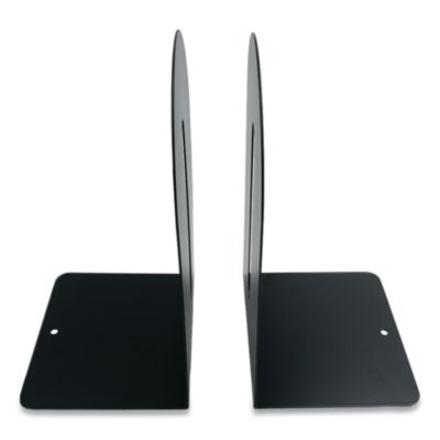 Steel Bookends Fashion Style Nonskid Base 4.75 x 5.5 x 9 Black Pair HASZ0091