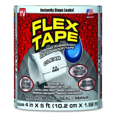 Flex Seal Products® General Purpose Repair Tape, 4" x 1.67 yds, Clear
