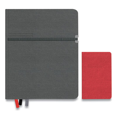 TRU RED™ Mastery Journal Large Mastery Journal with Pockets, 1-Subject, Narrow Rule, Charcoal/Red Cover, (192) 10 x 8 Sheets