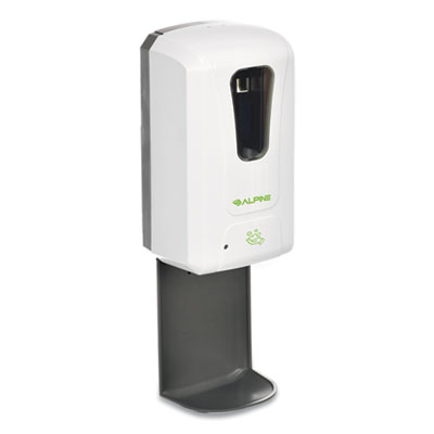 Alpine 430FT Automatic Hands-Free Foam Hand Sanitizer/Soap Dispenser with Drip Tray, 1,200 mL, 6 x 4.4 x 18, White (GN1430FT)