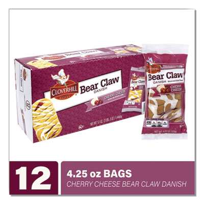 Cloverhill Bakery 77050 Cherry Cheese Bear Claw, 4.25 oz, 12/Pack, Free Delivery in 1-4 Business Days (GRR22001095)