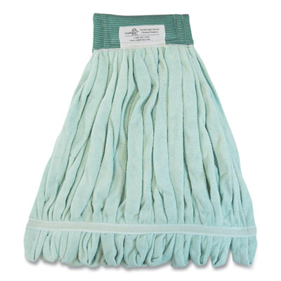 O'Dell® EchoFiber Microfiber Loop Mop, Large, Split Microfiber, 16 x 16, 5" Headband, Green, 12/Carton