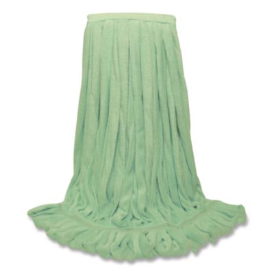O'Dell® EchoFiber Microfiber Loop Mop, Large, Split Microfiber, 16 x 16, 1.5" Headband, Green, 12/Carton