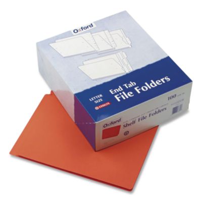 Pendaflex Reinforced End Tab Folders Letter Size 0.75" Expansion Orange 100/Box