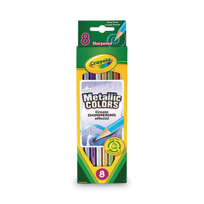 Crayola® Metallic Colors Pencil Set, Assorted Metallic Lead and Barrel Colors, 8/Pack