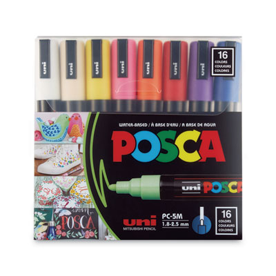 POSCA+Permanent+Specialty+Marker+Medium+Bullet+Tip+Assorted+Colors+16%2fPack