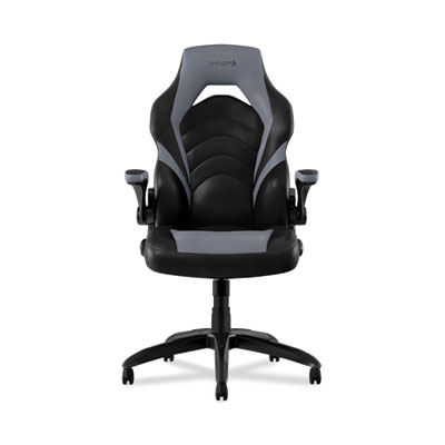 Emerge™ Vortex Bonded Leather Gaming Chair Vortex Bonded Leather Gaming Chair, Supports Up to 301 lbs, 17.9" to 21.6" Seat Height, Gray/Black Back, Black Base