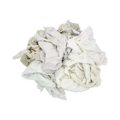 HOSPECO® Reclaimed White Knit Rags, 25 lb/Carton