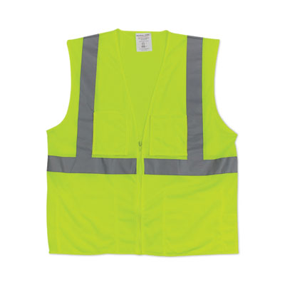 Zipper Safety Vest 2X-Large Hi-Viz Lime Yellow 302MVGZLY2X