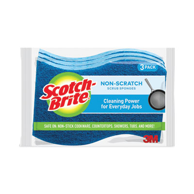 Scotch-Brite Non-Scratch Multi-Purpose Scrub Sponge Thick Blue 3/Pk MP38D