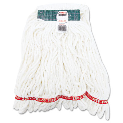 Web Foot Shrinkless Looped-End Wet Mop Head, Cotton/Synthetic, M