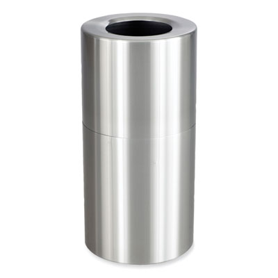 Safco® Single Recycling Receptacle, 20 gal, Steel, Brushed Aluminum