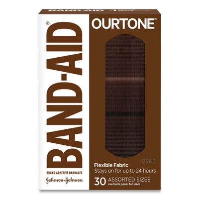 Band-Aid OurTone Adhesive Bandages Assorted Sized BR65 30 Pack 119587
