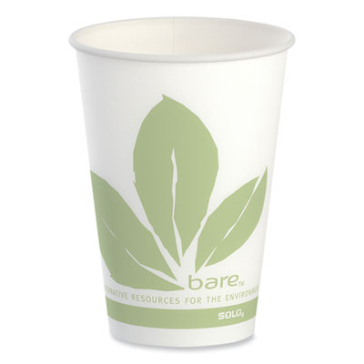 SOLO® Bare Eco-Forward Paper Cold Cups, ProPlanet Seal, 7 oz, Green/White, 100/Sleeve, 20 Sleeves/Carton
