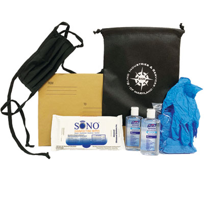 AbilityOne® 8530017028831, SKILCRAFT Employee Workstation Sanitizing Kit, 1 Person, 15 Pieces, Kraft Envelope