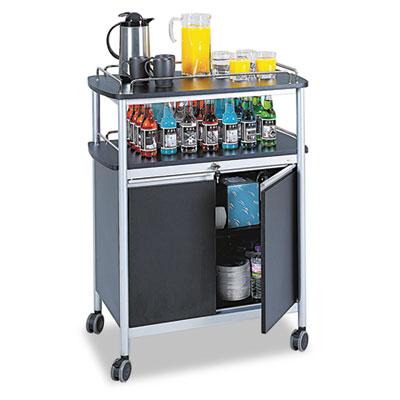 Mobile Beverage Cart, 33-1/2w x 21-3/4d x 43h, Black