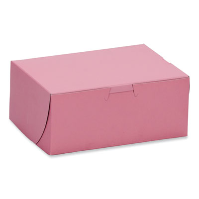 SCT® Pink One-Piece Non-Window Bakery Box, 7 x 5 x 3, Pink, Paper, 250/Carton