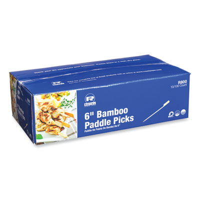 AmerCareRoyal® Bamboo Paddle Picks, 6", Natural, 1,000/Carton